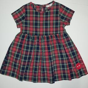 Smiling Button Plaid Dress